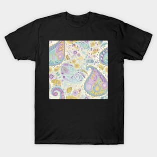 Purple and Yellow Paisley Pattern T-Shirt